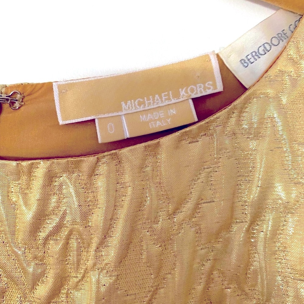 MICHAEL KORS Gold Mini Dress Size 0 Used Great Condition 🔥